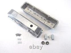Small Block Chevy 350 383 Tall Flame Aluminum Valve Covers Polished E41015P