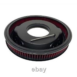 Small Block Chevy 350 Black Air Cleaner Kit 14 Round Billet Top Ansen USA