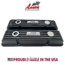 Small Block Chevy 350 Black Classic Valve Covers LAST PAIR Tiny Blemish