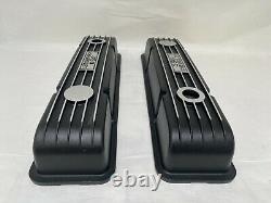 Small Block Chevy 350 Black Classic Valve Covers LAST PAIR Tiny Blemish