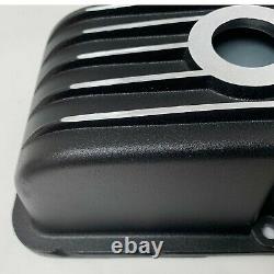 Small Block Chevy 350 Black Valve Covers, Classic Finned Style, Seconds