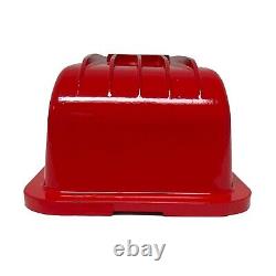 Small Block Chevy 350 Chevrolet Logo Classic Finned Red Valve Covers Ansen USA