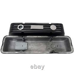 Small Block Chevy 350 Chevrolet Logo Classic Finned Red Valve Covers Ansen USA