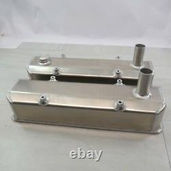 Small Block Chevy 350 Fabricated Tall Valve Cover Polished Aluminum