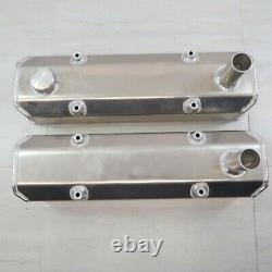 Small Block Chevy 350 Fabricated Tall Valve Cover Polished Aluminum