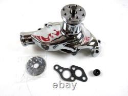 Small Block Chevy 350 High Volume Aluminum Short Water Pump Chrome K71004C