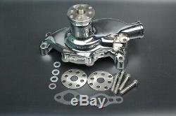 Small Block Chevy 350 High Volume CHROME Aluminum Short Water Pump With Bolt Kits