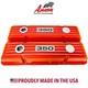 Small Block Chevy 350 Orange Valve Covers, Finned Ansen USA