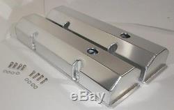 Small Block Chevy 350 TALL Fabricated ANODIZED ALUMINUM Valve Covers & BOLTS SBC