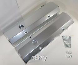 Small Block Chevy 350 TALL Fabricated ANODIZED ALUMINUM Valve Covers-LONG BOLTS