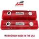 Small Block Chevy 383 Chevrolet Logo Classic Finned Red Valve Covers Ansen USA