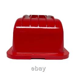 Small Block Chevy 383 Chevrolet Logo Classic Finned Red Valve Covers Ansen USA
