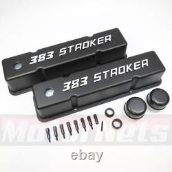 Small Block Chevy 383 Stroker Valve Cover Kit 1958-68 SBC 305 327 350 400 Black