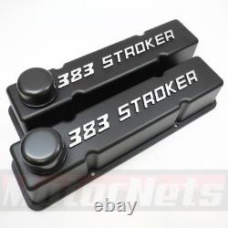 Small Block Chevy 383 Stroker Valve Cover Kit 1958-68 SBC 305 327 350 400 Black