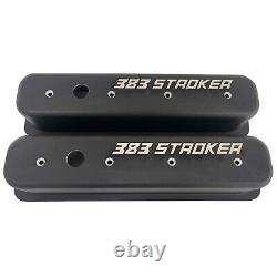 Small Block Chevy 383 Stroker, Vortec Center Bolt Tall Valve Covers, Black