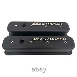 Small Block Chevy 383 Stroker, Vortec Center Bolt Tall Valve Covers, Black