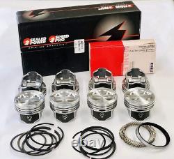 Small Block Chevy 400 V8 Hypereutectic Dish Top Piston Set with matching Rings