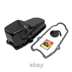 Small Block Chevy 58-79 Black Painted Oil Pan 350 SBC / STD. Pickup Studs Gasket