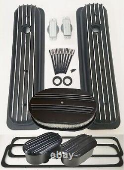 Small Block Chevy 87-97 Tall BLK Alum Engine Dress Up Kit CenterBolt Valve cover