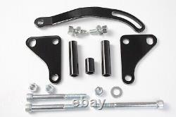 Small Block Chevy Black Saginaw Power Steering Pump Bracket 2 Groove Pulley Kit