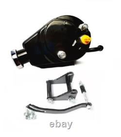 Small Block Chevy Black Saginaw Power Steering Pump & Bracket SBC 327 350 400
