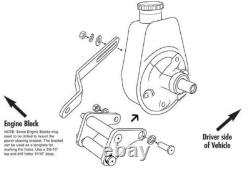Small Block Chevy Black Saginaw Power Steering Pump & Bracket SBC 327 350 400