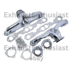 Small Block Chevy Block Hugger Headers Exhaust Ceramic Coated Angle Plug Head