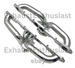 Small Block Chevy Block Hugger Headers Exhaust Ceramic Coated Angle Plug Head