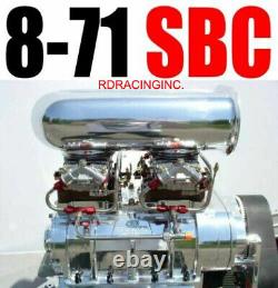 Small Block Chevy Blower Shop Supercharger High Helix 8-71 Polished 2v Combo