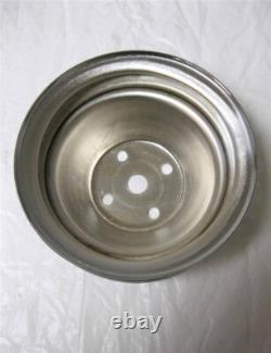 Small Block Chevy CHROME Long Water Pump 2/3 Groove Chrome Crankshaft Pulley Kit