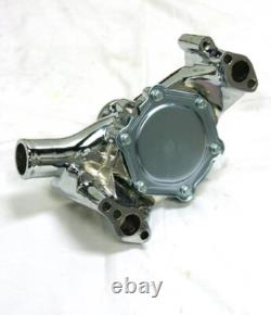 Small Block Chevy CHROME Long Water Pump 2/3 Groove Chrome Crankshaft Pulley Kit