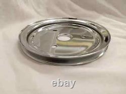 Small Block Chevy CHROME Short Water Pump & 1 / 1 Groove Crankshaft Pulley Kit