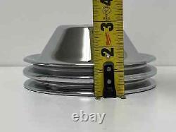 Small Block Chevy CHROME Short Water Pump & 2 / 3 Groove Crankshaft Pulley Kit