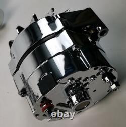 Small Block Chevy Chrome Alternator With Polished Aluminum Bracket SBC 305 350 400