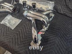 Small Block Chevy Chrome Hugger Headers Shorty Street Rod 350 400 SBC New