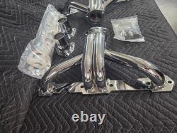 Small Block Chevy Chrome Hugger Headers Shorty Street Rod 350 400 SBC New