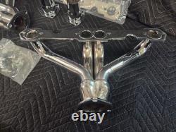 Small Block Chevy Chrome Hugger Headers Shorty Street Rod 350 400 SBC New