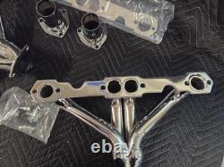 Small Block Chevy Chrome Hugger Headers Shorty Street Rod 350 400 SBC New