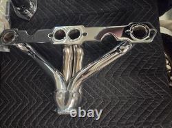 Small Block Chevy Chrome Hugger Headers Shorty Street Rod 350 400 SBC New
