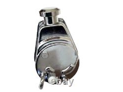 Small Block Chevy Chrome Saginaw Power Steering Pump with SBC Pulley Bracket Kit