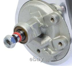 Small Block Chevy Chrome Saginaw Power Steering Pump with SBC Pulley Bracket Kit