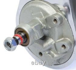 Small Block Chevy Chrome Saginaw Power Steering Pump with SBC Pulley Bracket Kit