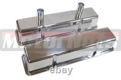 Small Block Chevy Circle Track Polished Tall Aluminum Valve Cover 350 400 SBC