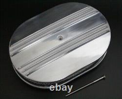 Small Block Chevy FINNED Aluminum Engine Dress Up Kit 12 Air Cleaner Covers PCV