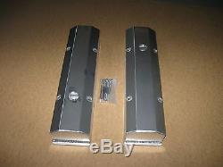 Small Block Chevy Fabricated Aluminum Tall Valve Covers Clear Anodized SBC