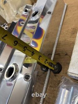 Small Block Chevy Fabricated Valve Covers Plus Edelbrock Timing Cover Chrome