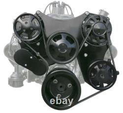 Small Block Chevy Gen 1 Long Pump Black Serpentine Billet Aluminum Pulley Kit