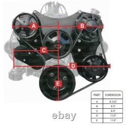 Small Block Chevy Gen 1 Long Pump Black Serpentine Billet Aluminum Pulley Kit