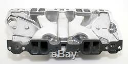 Small Block Chevy High Rise Polished Dual Aluminum Intake Manifold 1500-6500