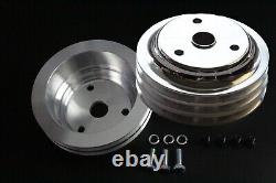 Small Block Chevy Long Water Pump Pulley Kit & Power Steering Alternator Bracket